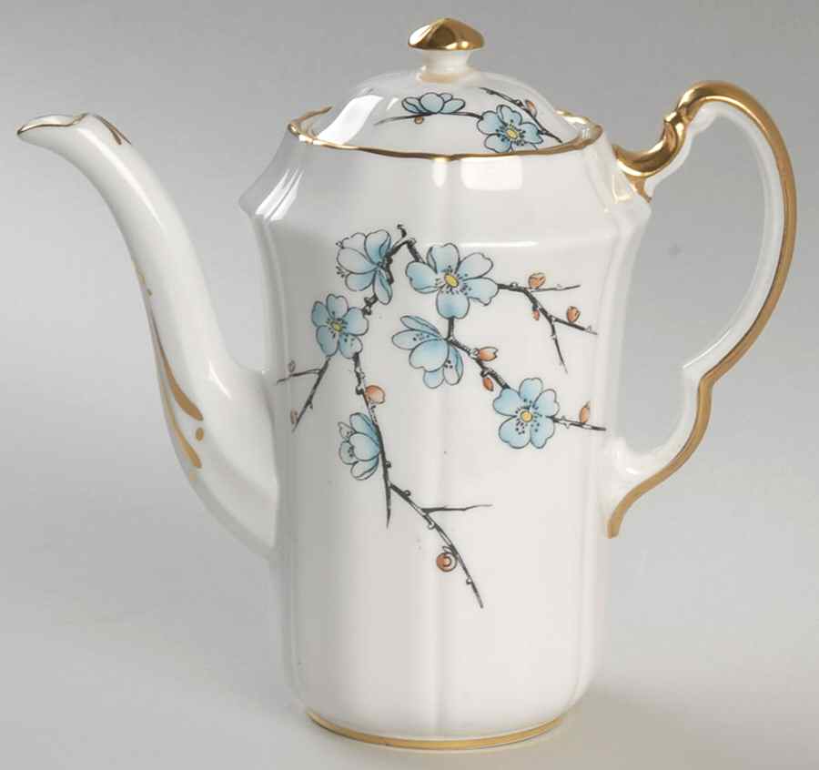 Chinese Blossom (Blue Flowers) Individual Coffee Pot & Lid by Adderley-1