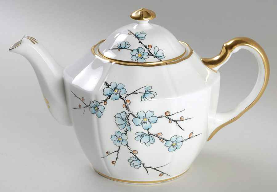 Chinese Blossom (Blue Flowers) Teapot & Lid by Adderley-1
