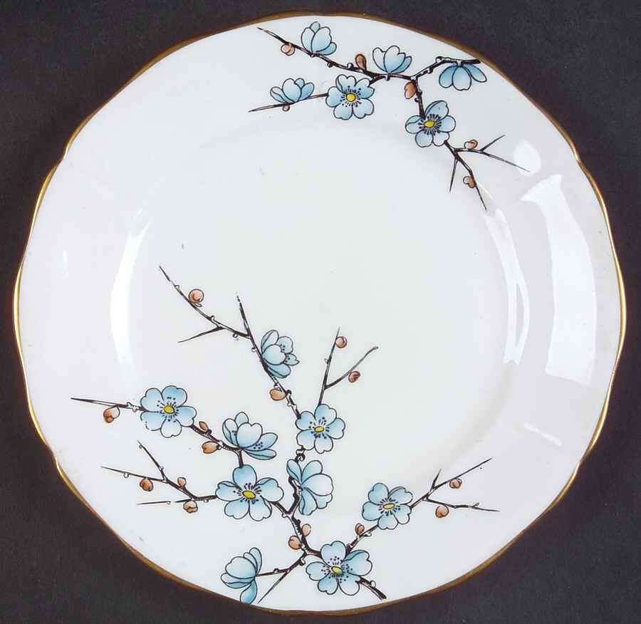 Chinese Blossom (Blue Flowers) Dessert/Pie Plate by Adderley-1