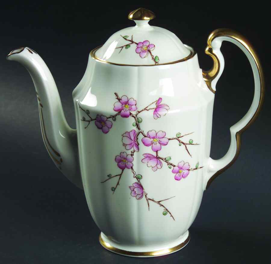 Chinese Blossom (Pink Blossoms) Coffee Pot & Lid by Adderley-1