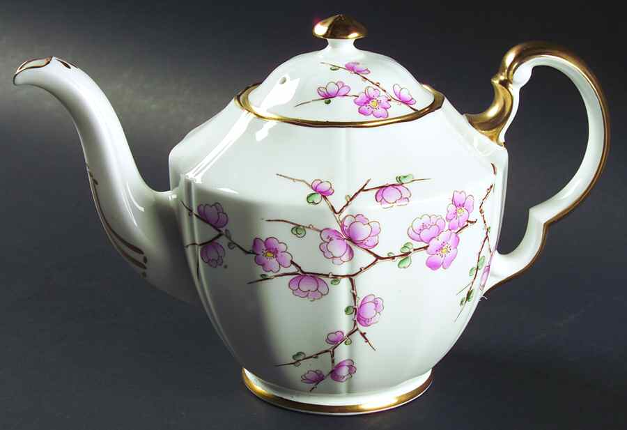 Chinese Blossom (Pink Blossoms) Teapot & Lid by Adderley-1