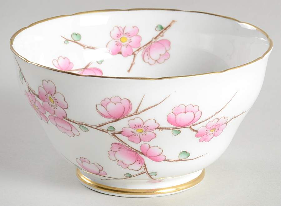Chinese Blossom (Pink Blossoms) Open Sugar Bowl by Adderley-1