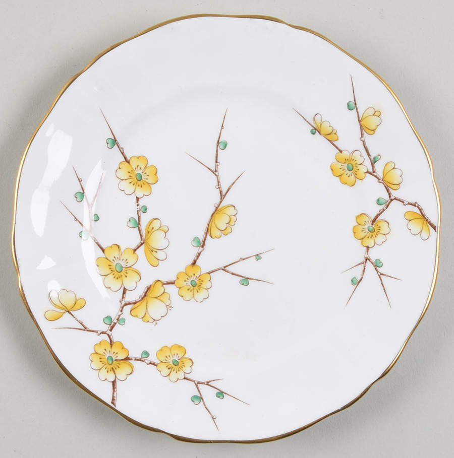 Chinese Blossom (Yellow Flowers) Bread & Butter Plate by Adderley-1