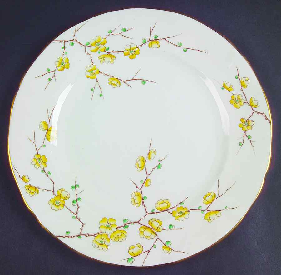 Chinese Blossom (Yellow Flowers) Dinner Plate by Adderley-1