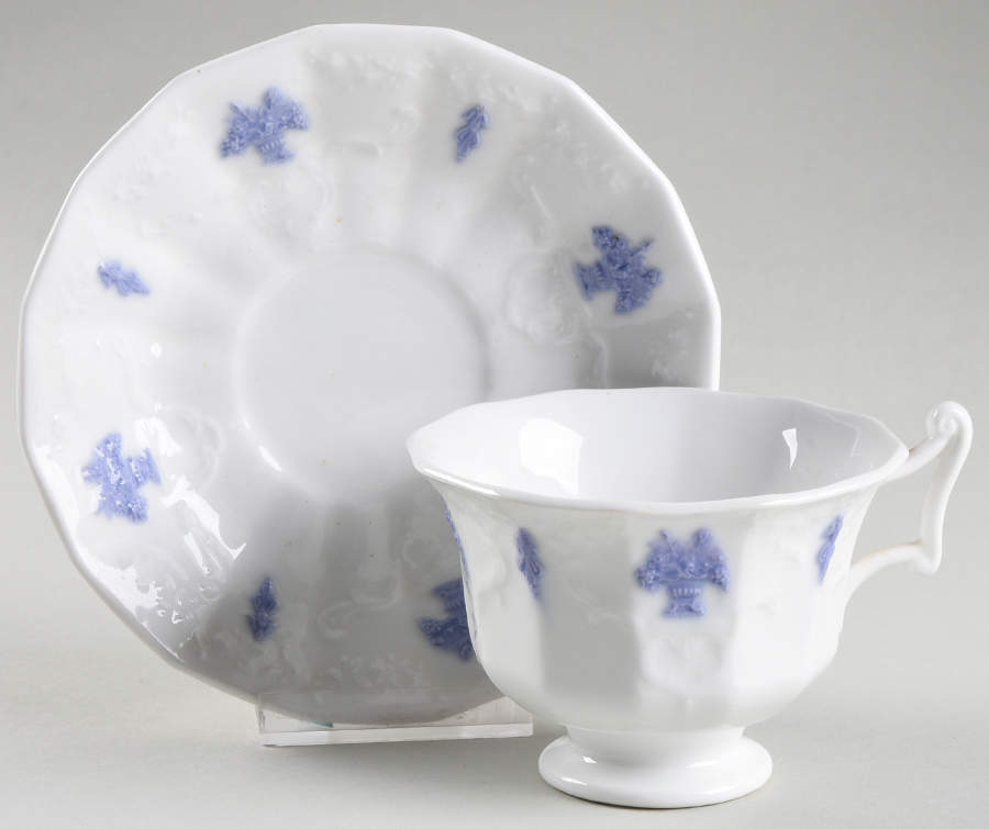Chelsea (Smooth, Embossed) Footed Cup & Saucer Set by Adderley-1