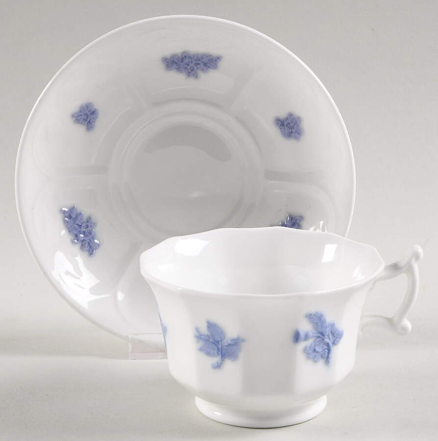 Chelsea (Smooth, Embossed) Footed Cup & Saucer Set by Adderley-1