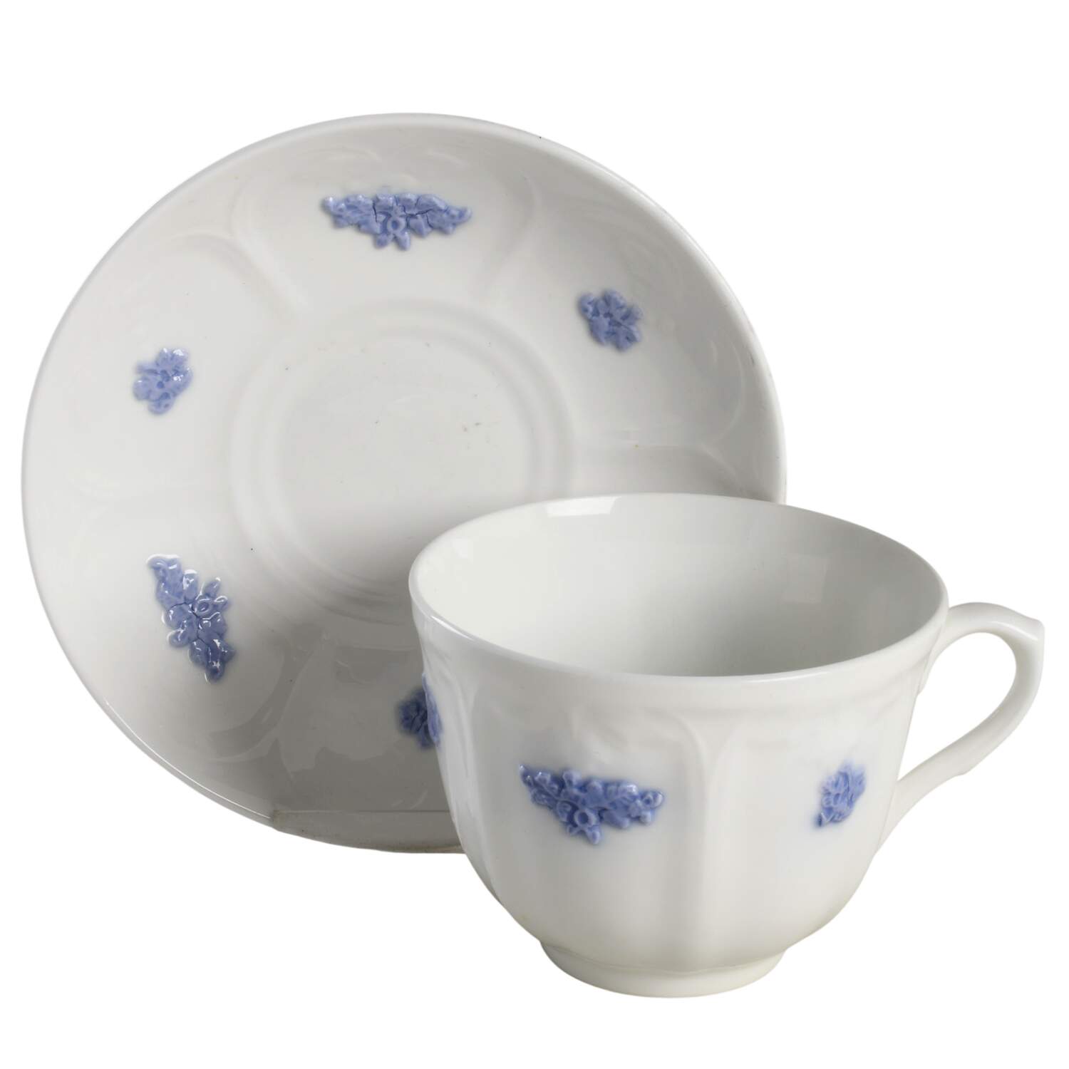 Chelsea (Smooth, Embossed) Flat Cup & Saucer Set by Adderley-1