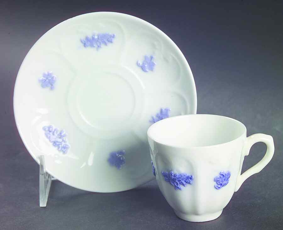 Chelsea (Smooth, Embossed) Flat Demitasse Cup & Saucer Set by Adderley-1