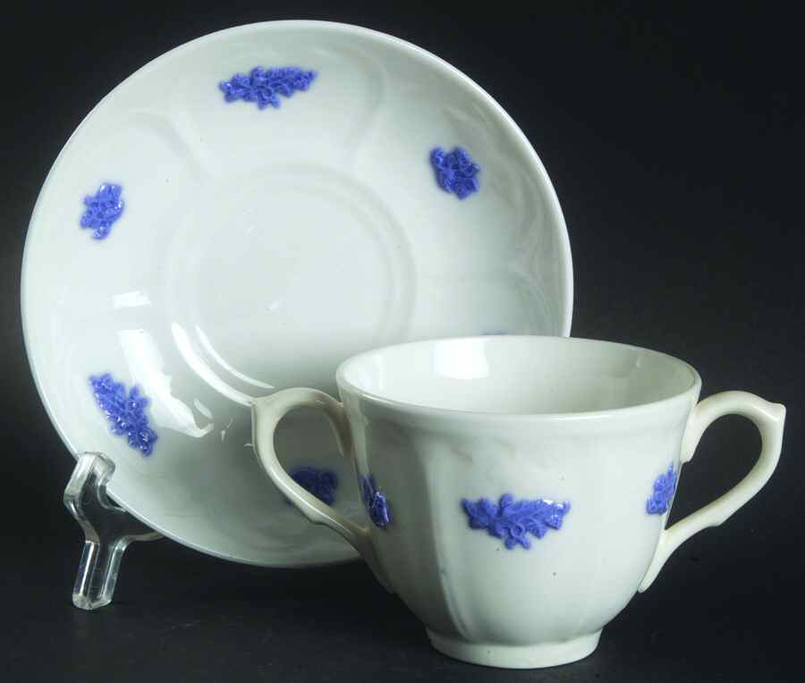 Chelsea (Smooth, Embossed) Flat Bouillon Cup & Saucer by Adderley-1