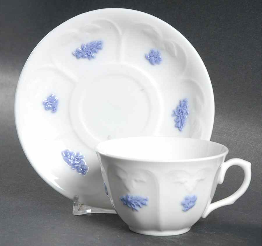 Chelsea (Smooth, Embossed) Flat Demitasse Cup & Saucer Set by Adderley-1