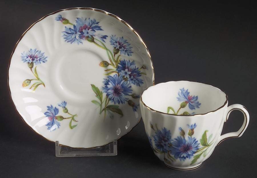Cornflower Flat Demitasse Cup & Saucer Set by Adderley-1