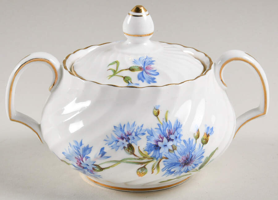 Cornflower Sugar Bowl & Lid by Adderley-1