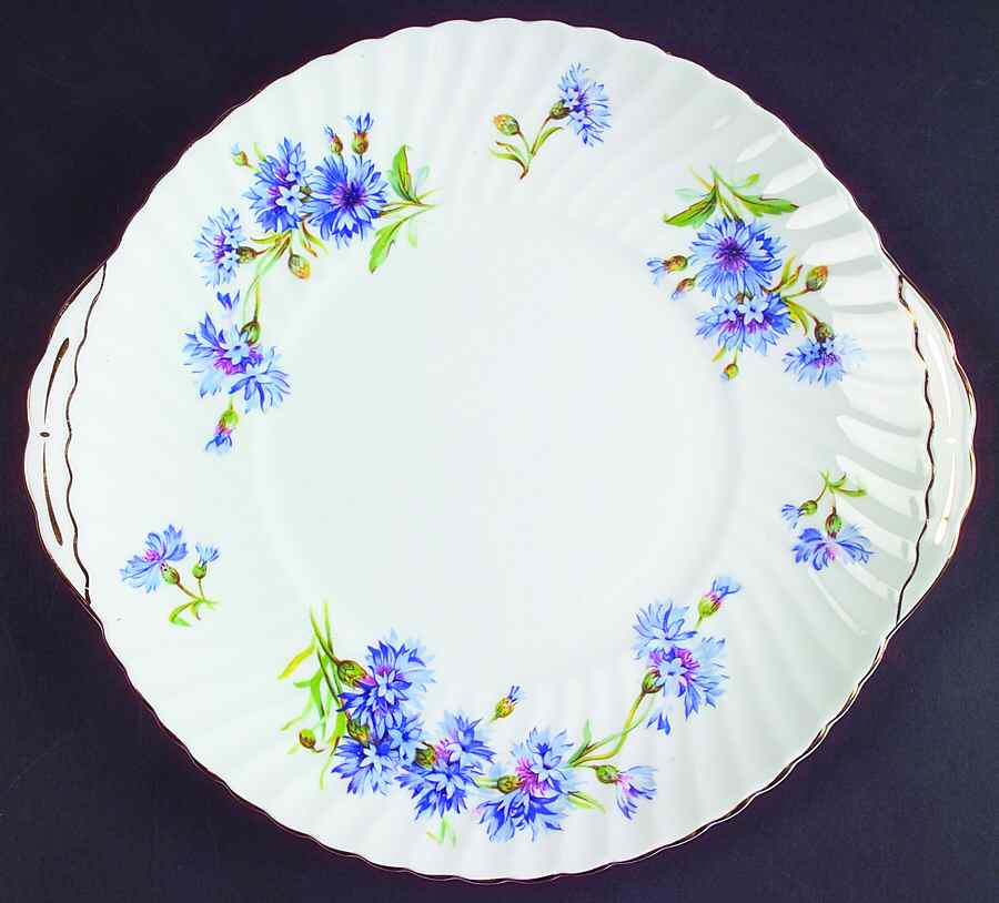 Cornflower Handled Cake Plate by Adderley-1