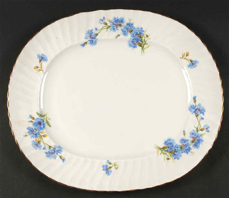 Cornflower 15" Oval Serving Platter by Adderley-1