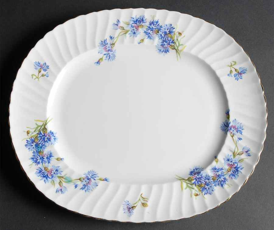 Cornflower 13" Oval Serving Platter by Adderley-1