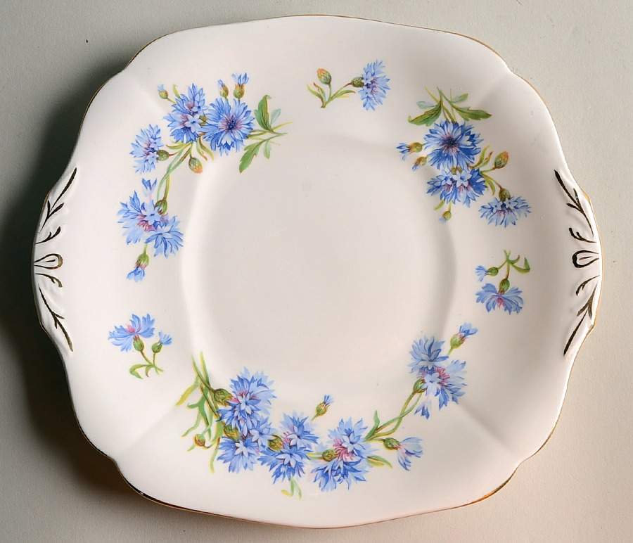 Cornflower Square Cake Plate by Adderley-1