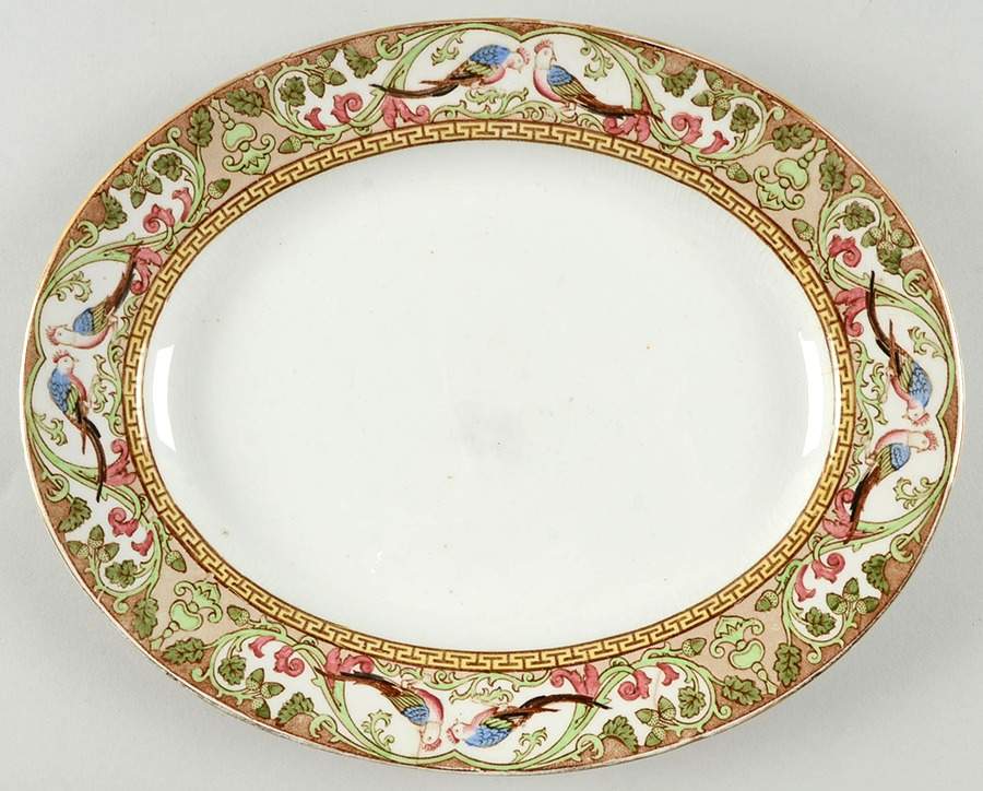 Delhi Blue Green 12" Oval Serving Platter by Adderley-1