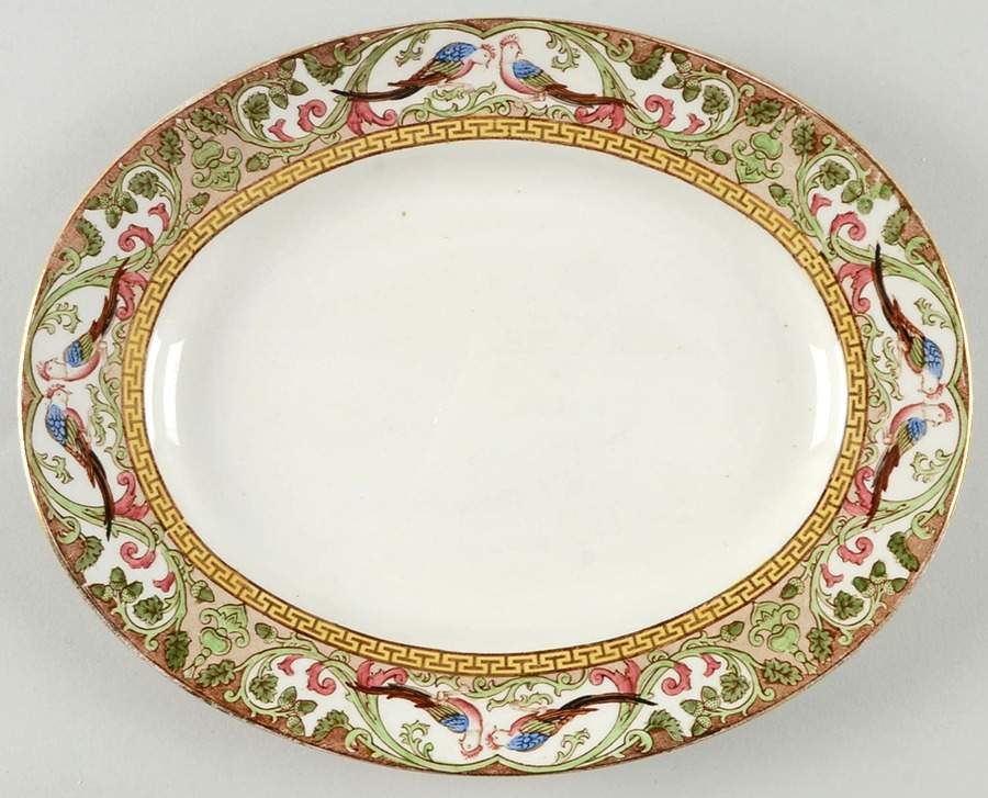 Delhi Blue Green 11" Oval Serving Platter by Adderley-1
