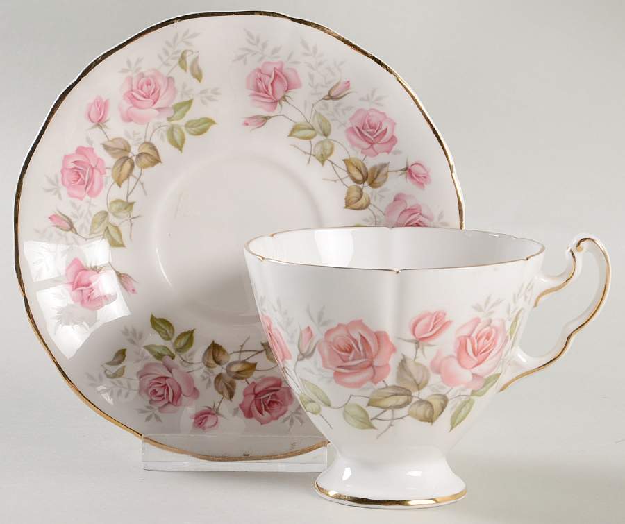 Devonshire Roses Footed Cup & Saucer Set by Adderley-1