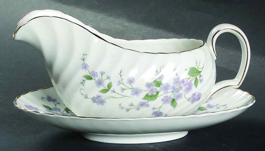 Forget Me Not-Sweet Forget Me Not Gravy Boat & Underplate by Adderley-1