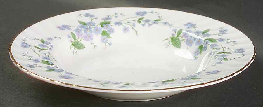 Forget Me Not-Sweet Forget Me Not Rim Soup Bowl by Adderley-1