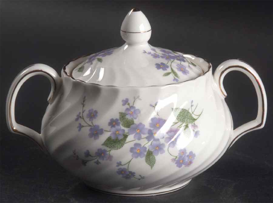 Forget Me Not-Sweet Forget Me Not Sugar Bowl & Lid by Adderley-1
