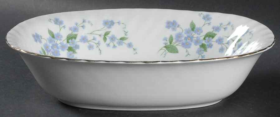 Forget Me Not-Sweet Forget Me Not 9" Oval Vegetable Bowl by Adderley-1
