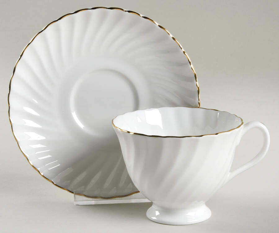 Golden Elegance Footed Cup & Saucer Set by Adderley-1