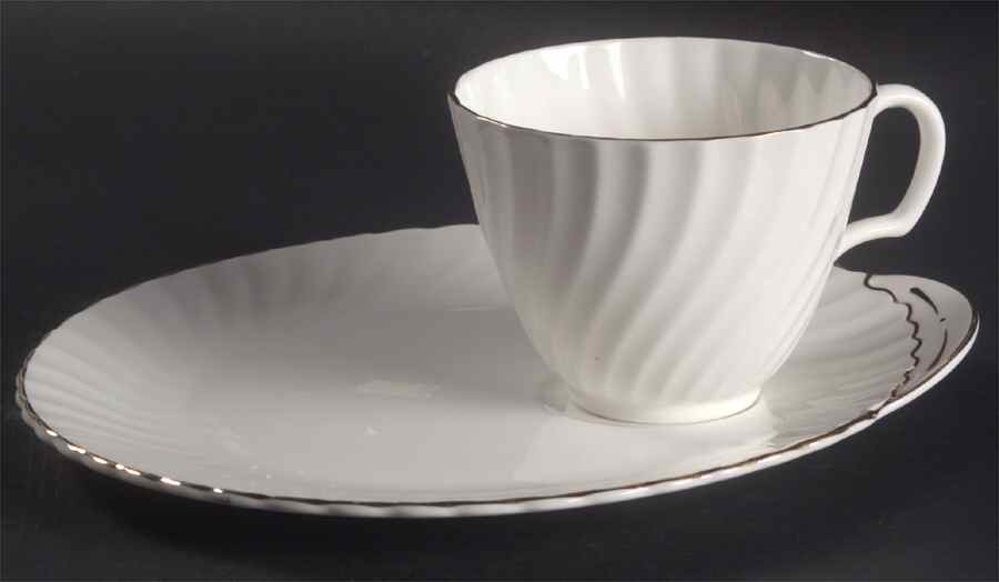 Golden Elegance Snack Plate & Cup Set by Adderley-1