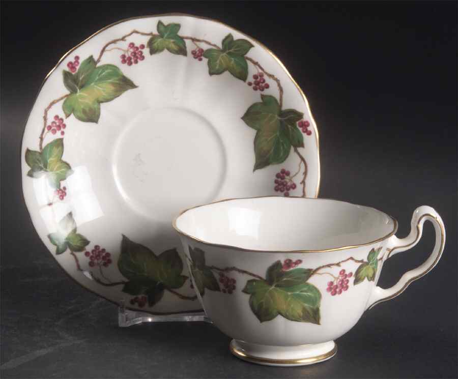 Ivy Footed Cup & Saucer Set by Adderley-1