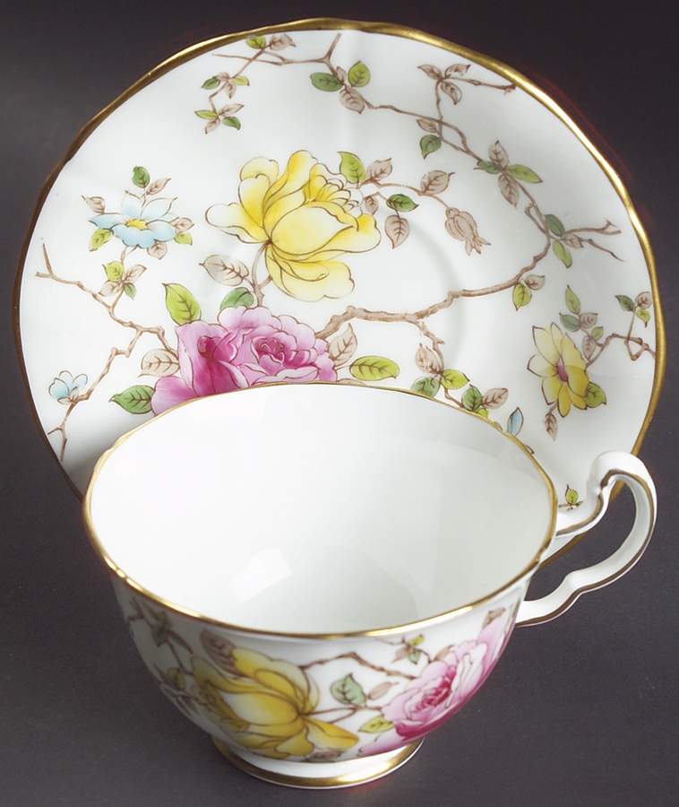 Johanna Footed Cup & Saucer Set by Adderley-1