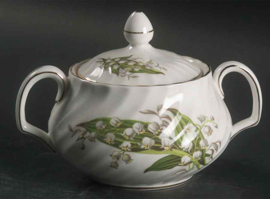 Lily of The Valley Sugar Bowl & Lid by Adderley-1