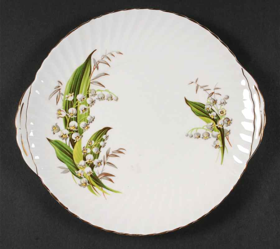 Lily of The Valley Handled Cake Plate by Adderley-1