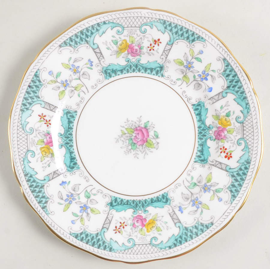 Lowestoft Aqua Green Bread & Butter Plate by Adderley-1
