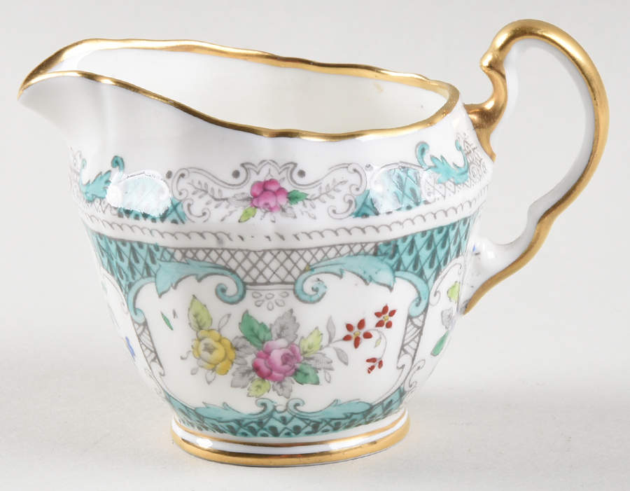 Lowestoft Aqua Green Mini Creamer by Adderley-1