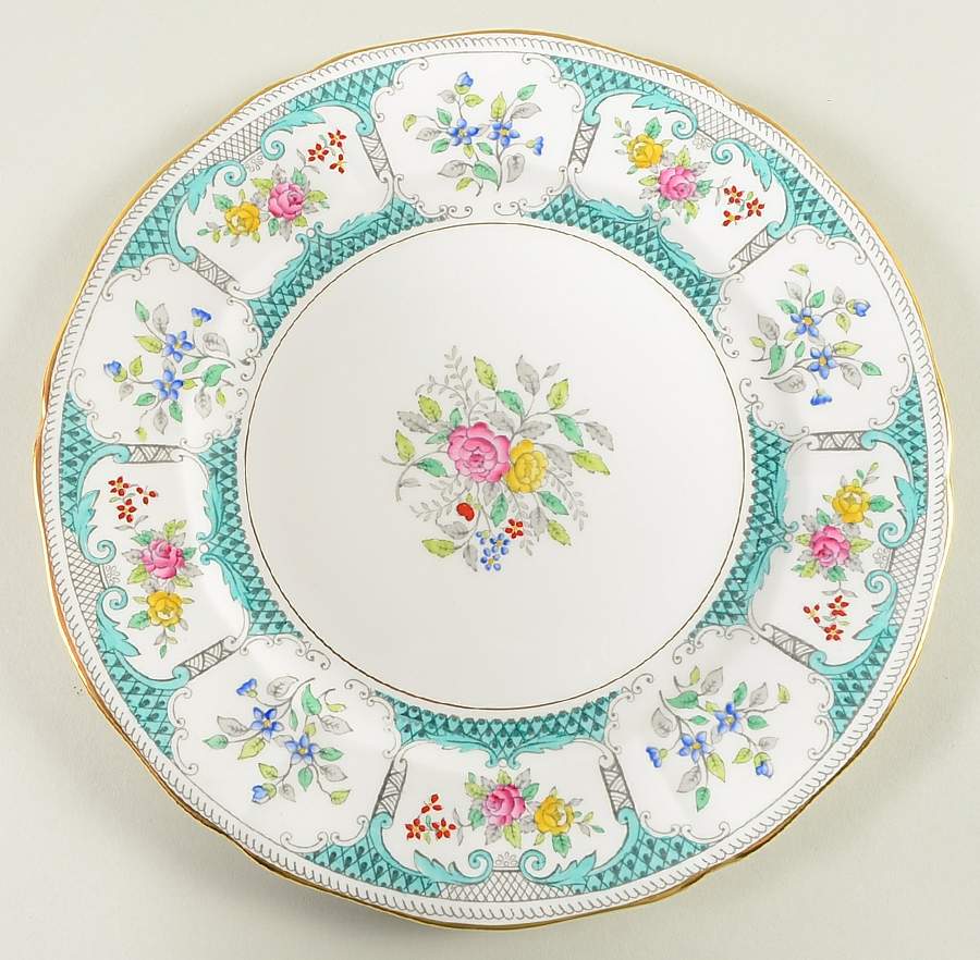 Lowestoft Aqua Green Dinner Plate by Adderley-1