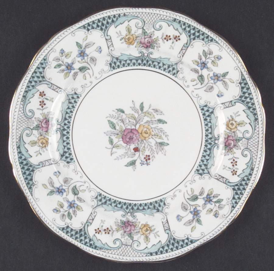 Lowestoft Aqua Green Salad Plate by Adderley-1