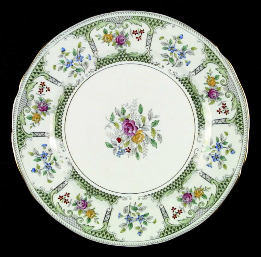 Lowestoft Light Green Dinner Plate by Adderley-1