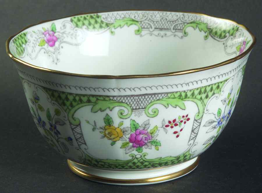 Lowestoft Light Green Cranberry Bowl by Adderley-1