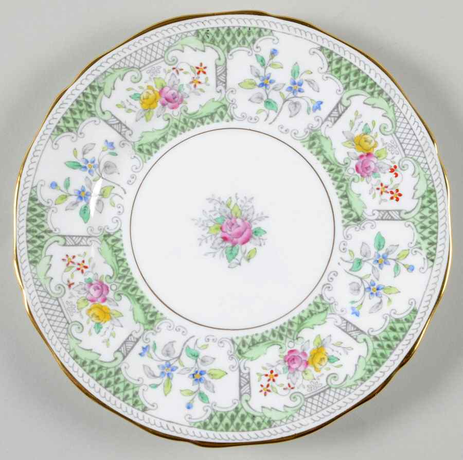 Lowestoft Light Green Bread & Butter Plate by Adderley-1