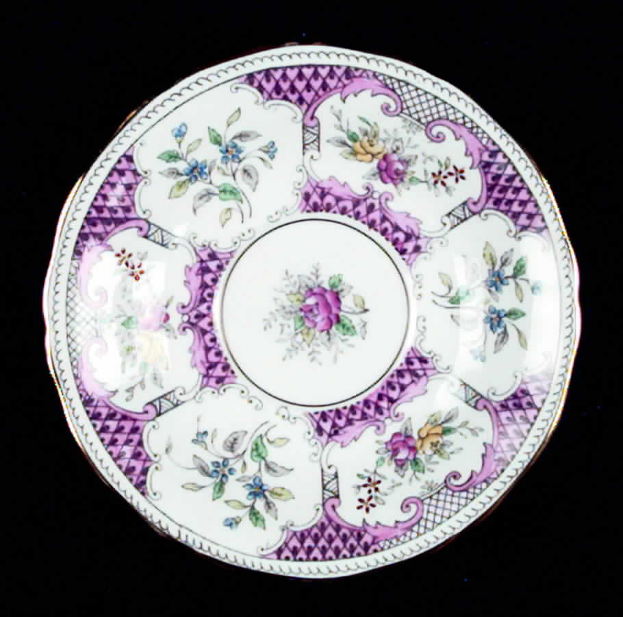 Lowestoft Pink Saucer by Adderley-1