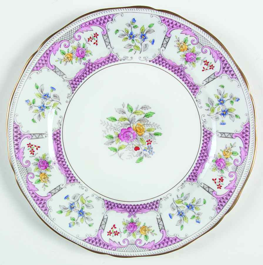 Lowestoft Pink Dinner Plate by Adderley-1