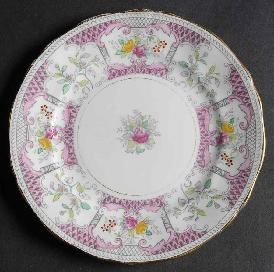 Lowestoft Pink Bread & Butter Plate by Adderley-1