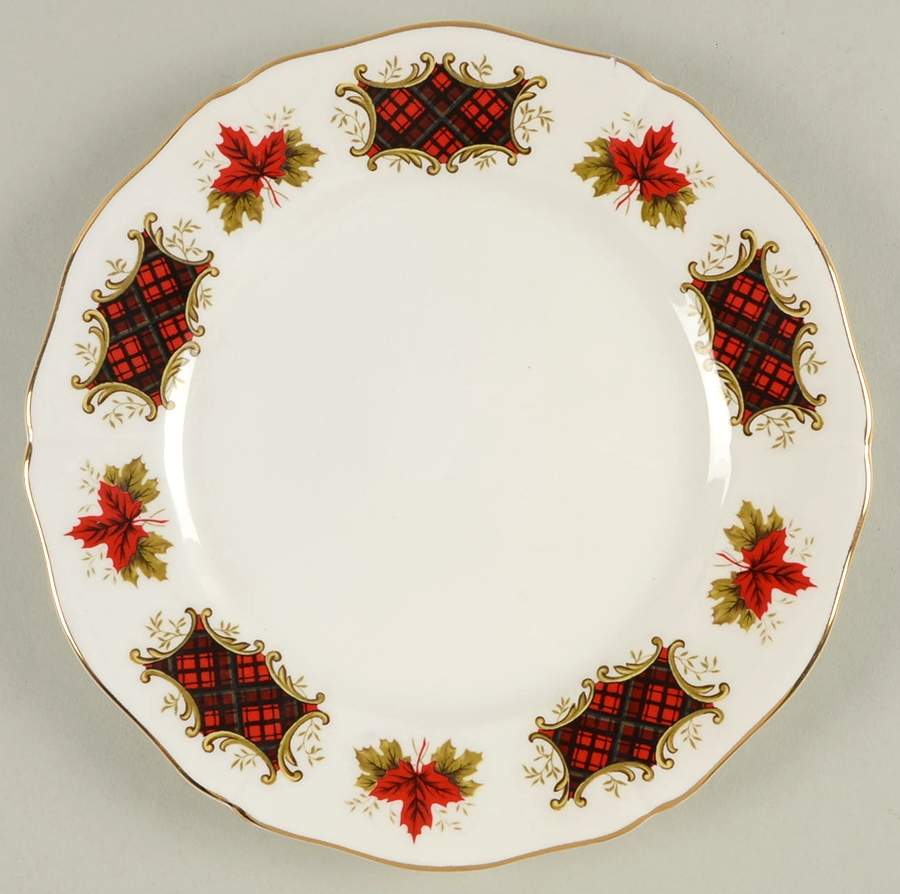 Maple Leaf Tartan Salad Plate by Adderley-1