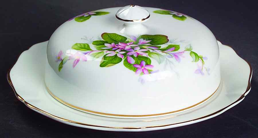 Mayflower Round Covered Butter by Adderley-1