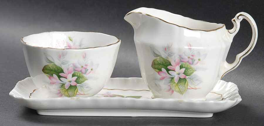 Mayflower Mini Creamer & Open Sugar with Tray by Adderley-1