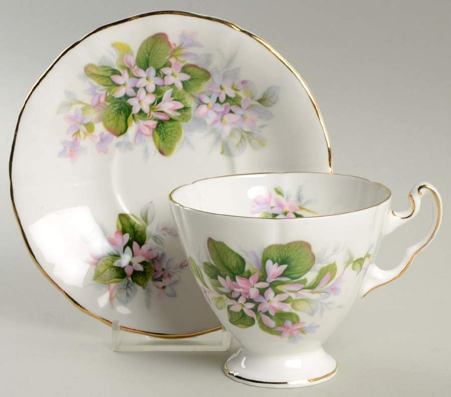 Mayflower Footed Cup & Saucer Set by Adderley-1