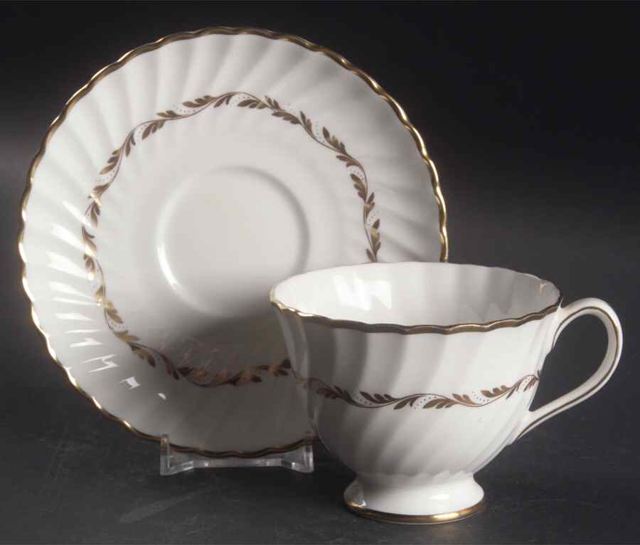 Orleans Footed Cup & Saucer Set by Adderley-1