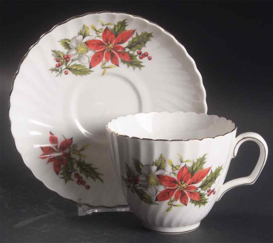 Poinsettia Oversized Cup & Saucer Set by Adderley-1