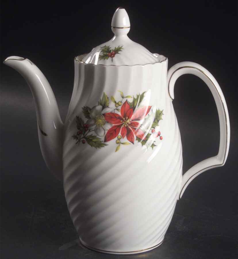 Poinsettia Mini Coffee Pot & Lid by Adderley-1